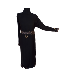 Womens Long Sequined Embroidered Abaya